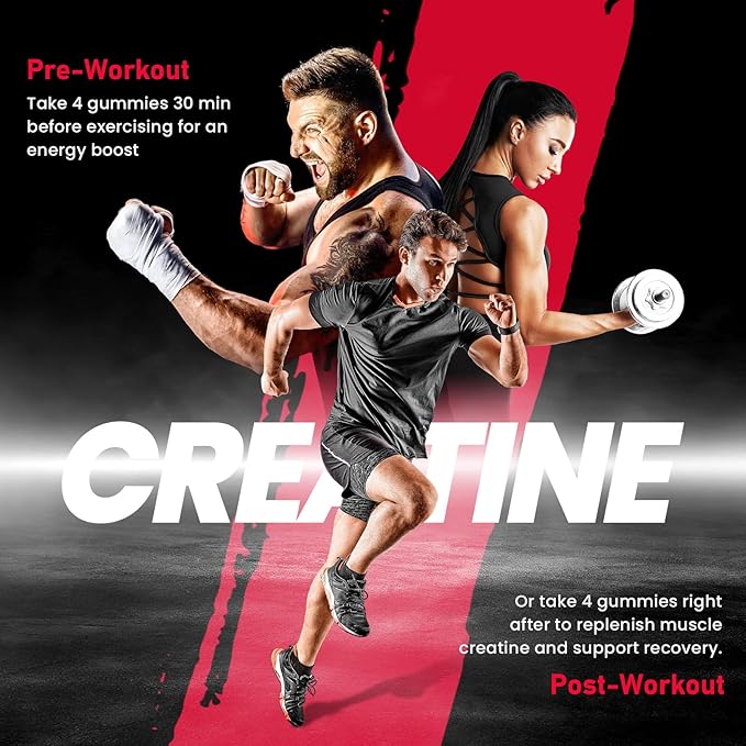 Creatine Monohydrate Gummies 5000mg for Men & Women, 120 Count Creatine for Enhanced Muscle Growth, Strength, and Recovery, Sugar Free Pre-Workout Supplement-Mixedberry Flavor 120 Count (Pack of 1)