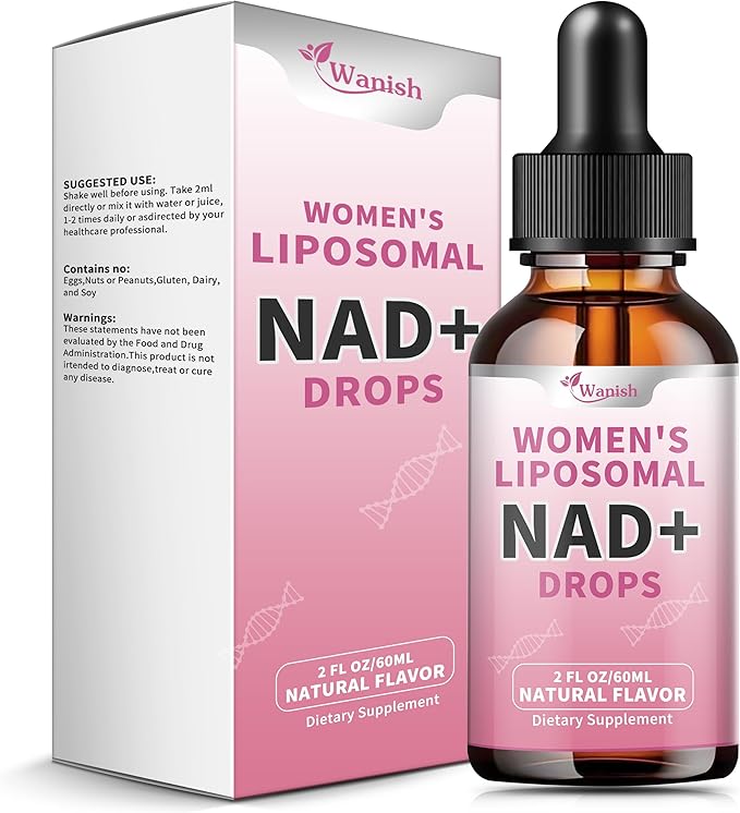 Liposomal NAD Supplements for Women, Pure 500mg NAD Nicotinamide - Cell Regeneration,Energy & Metabolism Support, Vegan,Sugar Free,Additives Free,2 Fl Oz