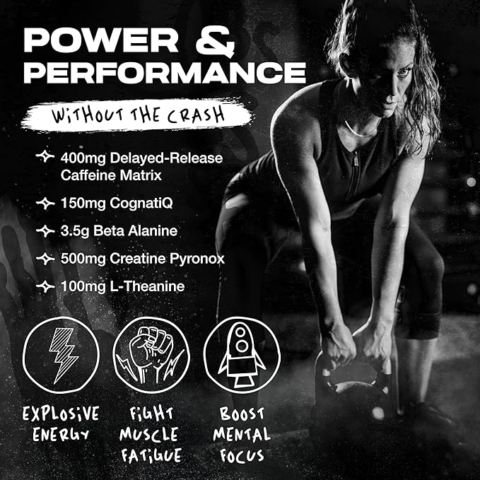 AFTERDARK INHUMAN Void Pre-Workout Powder, Enhanced Mind-Muscle Connection, Sustained Energy, Potent Nootropic Blend, Vegan, Gluten-Free, Soy-Free, 400mg Caffeine, No Crash, Sour Watermelon Swirl