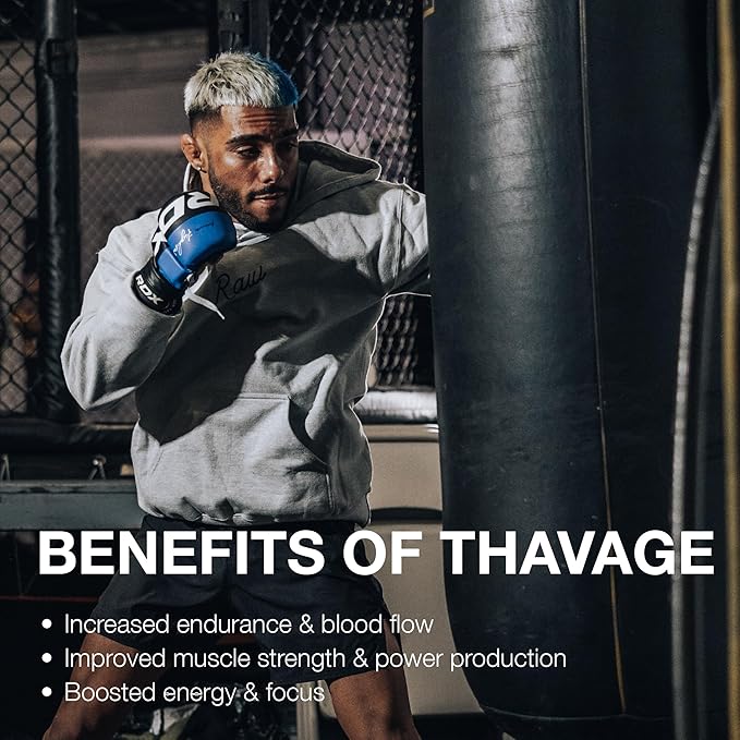 RAW Thavage Pre Workout - Peach Bum Chris Bumstead Pre Workout Formula, Sports Nutrition Pre-Workout Powders Men & Womens Preworkout Drink, Energy Powder for Working Out 40 Servings 1 17.6 Ounce