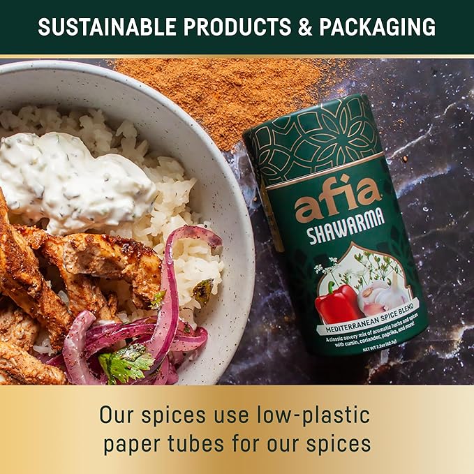 Afia Shawarma Seasoning | Mediterranean Spice Blend for Shawarma, Garlic Sauce (Toum), Flatbreads, Kebab, Kofta & Grilled Meat | Bold Middle Eastern Flavor with Cumin & Coriander | 2.2oz