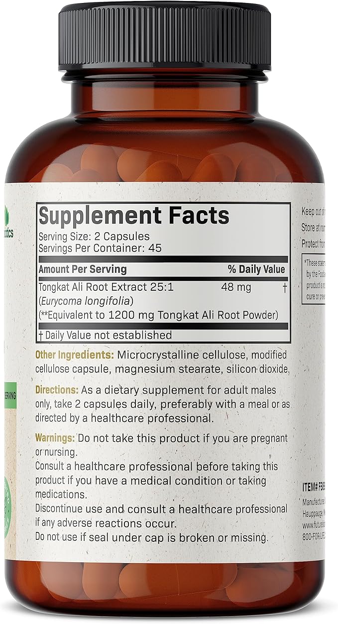 Futurebiotics Longjack Tongkat Ali Extra Strength Energy & Stamina Support - Non-GMO, 90 Vegetarian Capsules
