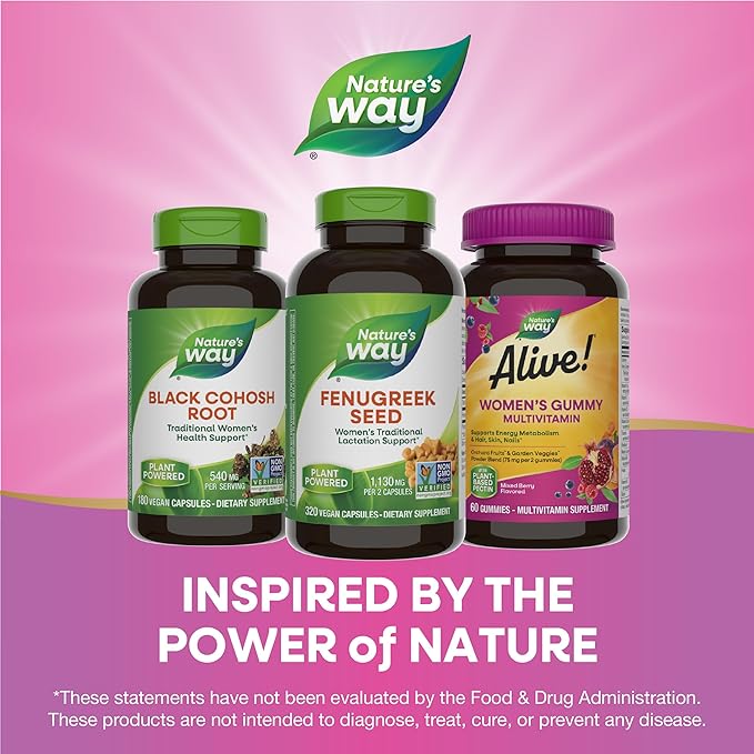 Nature's Way Fenugreek Seed, Traditional Lactation/Breastfeeding Support*, Non-GMO Project Verified, Vegan, 320 Capsules