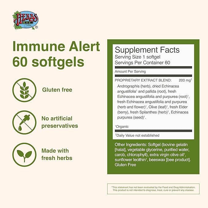 Herbs Etc. Immune Alert 60 ct. Softgels