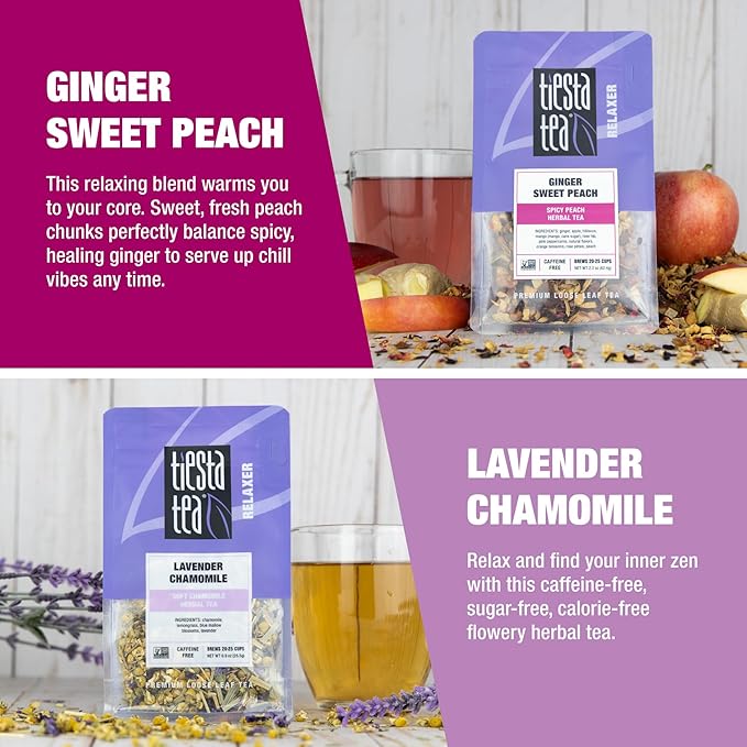 Tiesta Tea - Herbal Loose Leaf Father’s Day Tea Gift Set Sampler | Medium to No Caffeine | Hot & Iced Ready | Assorted Chamomile, Ginger, Citrus and Lavender Herbal Blends | 5 Pouches