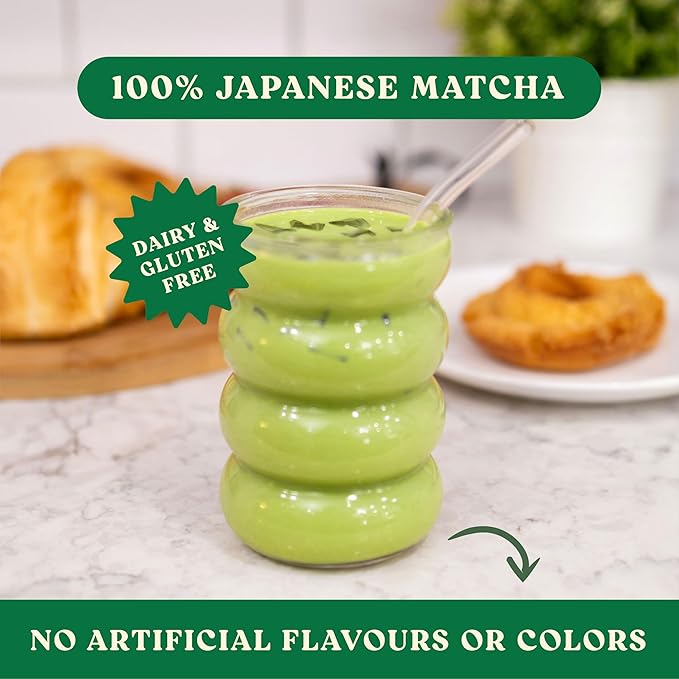 Harmony Matcha Vanilla – Premium Japanese Matcha Powder, Shade-Grown & Stone-Ground, Rich in Antioxidants & L-Theanine, Sweetened with Organic Sugar, No Preservatives, 10 Stick Packs