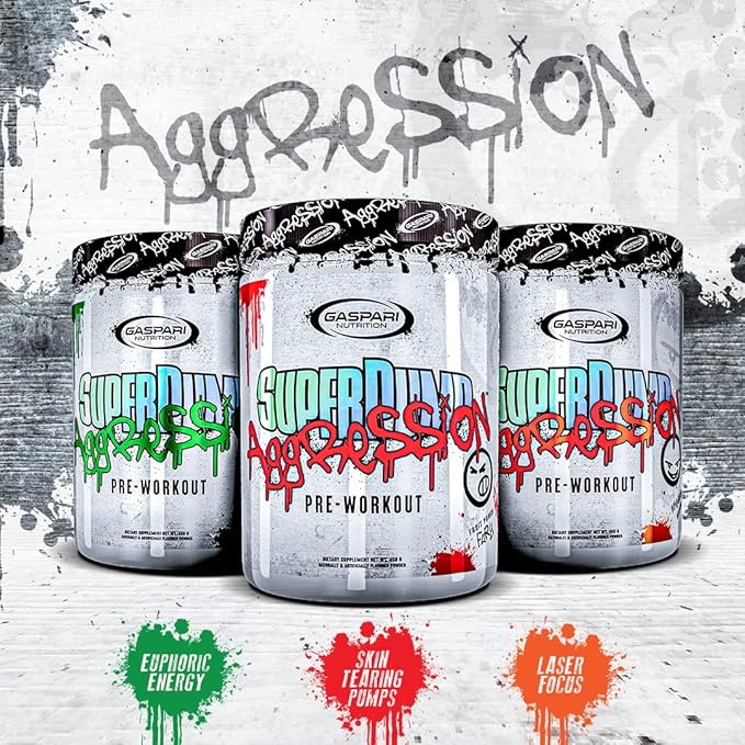 Gaspari Nutrition SuperPump Aggression Pre-Workout: Energy, Focus, Endurance and Recovery, with Creatine and Caffeine (25 Servings, Grizzly Gummy)
