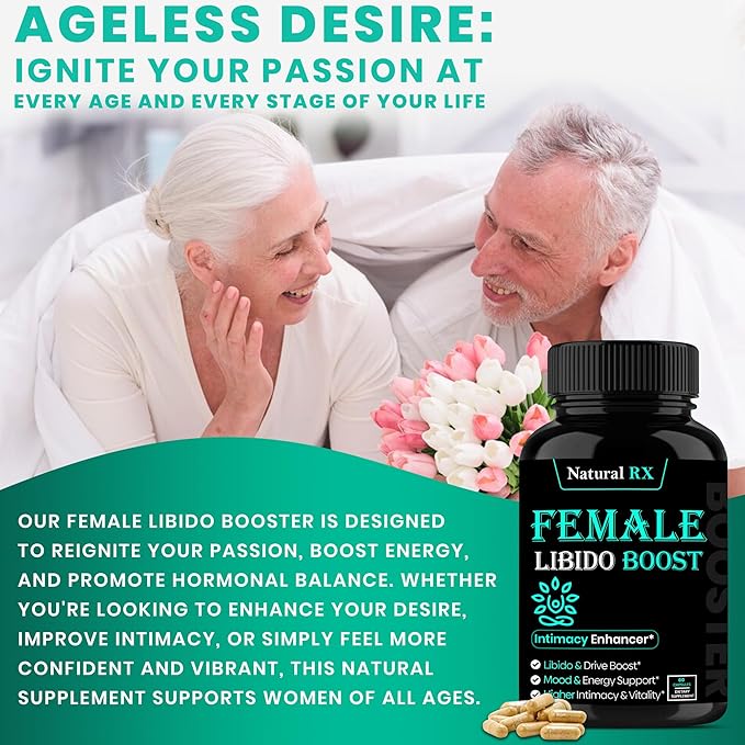 Fast Acting Female Libido Booster | Female Enhancement, Long Lasting, Hormonal Balance | High Intimacy, Increases Drive and Mood with Maca Root, Ginseng, Tribulus, Gingko| Non GMO USA Made 60 Capsules