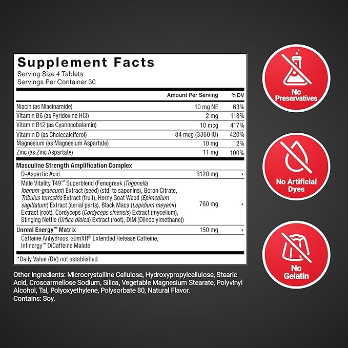 FORCE FACTOR Test X180 Boost 9-in-1 Testosterone Support for Men, 3,120mg D-Aspartic Acid, 200mg Boron, Fenugreek, Tribulus Terrestris & zumXR to Increase Performance, Vitality & Stamina, 120 Tablets