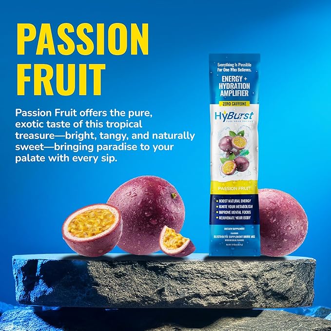 Multivitamin Electrolyte Drink Mix 30-Pack, Hydration + Nutrients | 100mg l-theanine | Passion Fruit & Peach Mango