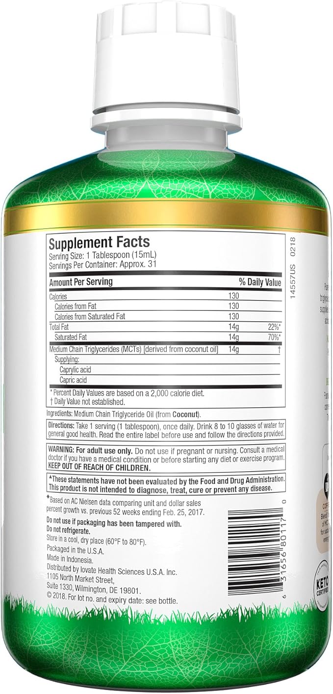 MCT Oil | Purely Inspired Pure MCT Oil Keto | Sourced from Coconut Oil, non-GMO | Supports Keto & Paleo Diets | Blends with Coffee, Tea and Shakes | MCT Oil for Sustained Energy | Unflavored, 16 fl oz
