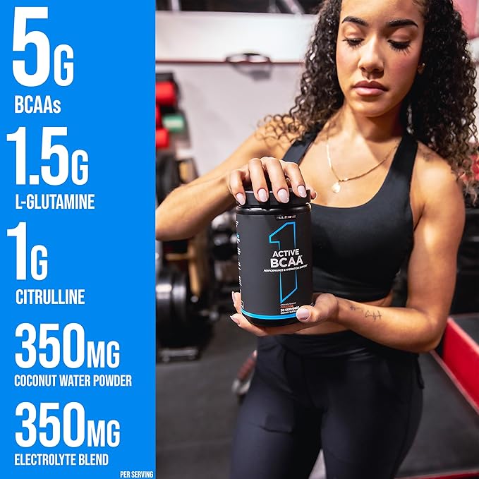 Rule 1 Active BCAA - Performance, Hydration, and Recovery Support with 5g BCAAs + Electrolytes, L-Glutamine, and Citrulline (30 Servings, Fruit Punch)
