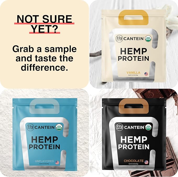 Organic Hemp Protein, Vegan Protein Powder, Plant Based Protein Powder, Non Dairy Protein, Lactose Free Natural Protein, Gluten Free- 1 Servings, Vanilla Sample