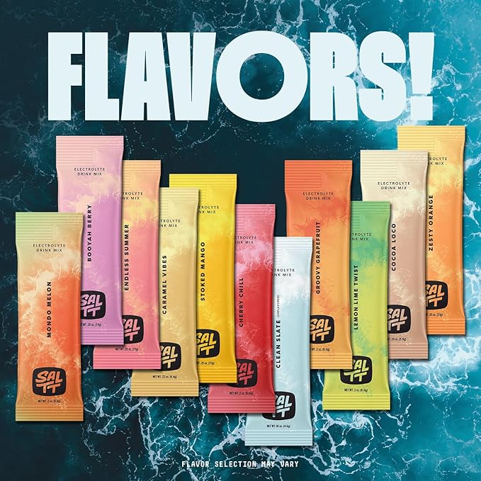 Keto Chow SALTT Electrolytes Powder Flavored Drink Mix - All The Things Variety - 15 Hydration Packets - Magnesium, Potassium, Sodium, Trace Minerals - Zero Sugar & Gluten Free