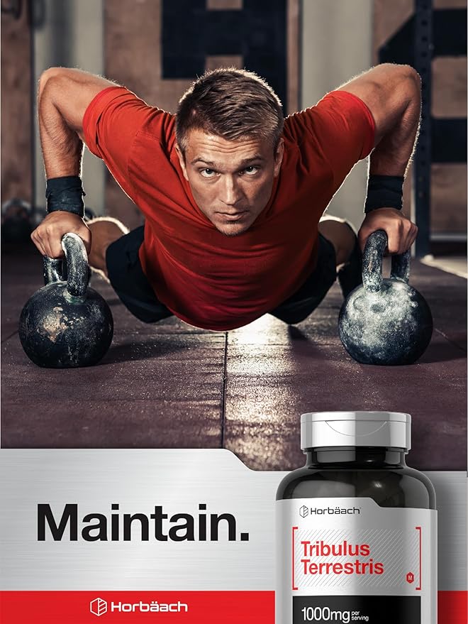 Horbaach Tribulus Terrestris for Men | 1000mg | 180 Capsules | Extract Supplement | Non-GMO and Gluten Free