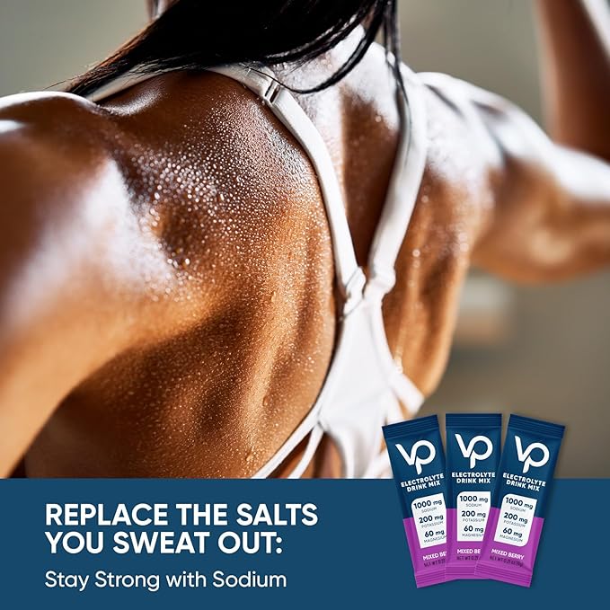 Venture Pal High Sodium Sugar-Free Electrolyte Powder Packets - Hydration Packets with Sodium, Potassium & Magnesium | Zero Calories | Vegan, Keto, and Paleo Friendly | 30 Sticks