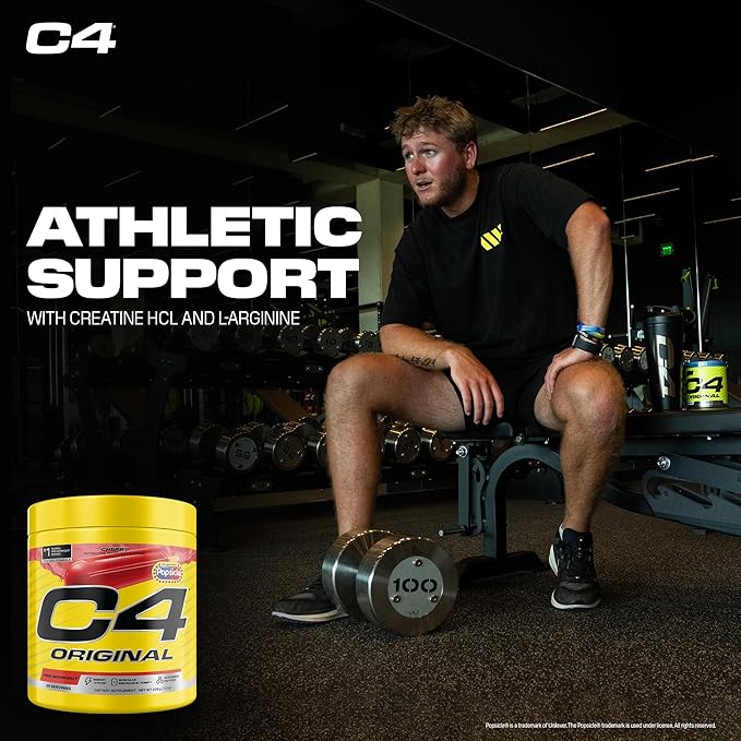C4 Original Pre Workout – POPSICLE Cherry - Pre-Workout for Endurance, Focus & Performance with 200mg Caffeine, Beta-Alanine, Creatine Nitrate, L-Arginine & PeptiPump – Sugar Free, 25 Servings