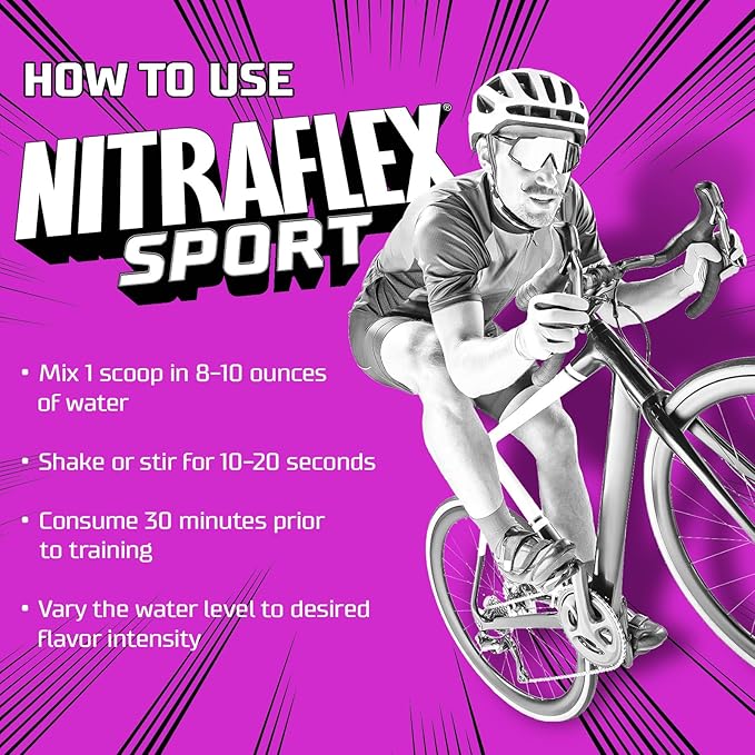 Nitraflex Sport Grape Cotton Candy Pre-Workout Powder, Banned Substance Tested, Citrulline, Betaine, Electrolytes, Hydration, Boron, for Men & Women, 20 Servings