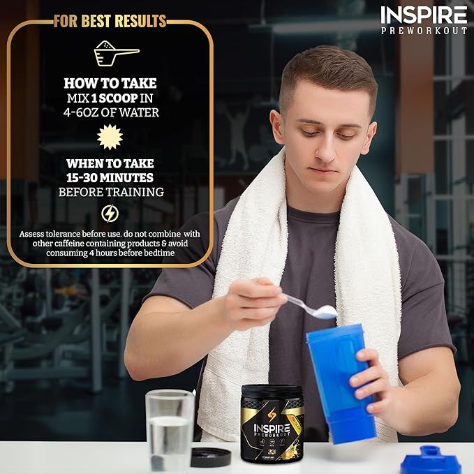 Inspire Pre Workout for Men & Women – 6g Citrulline Malate 2:1, L-Arginine, Beta Alanine, Clean Energy, Endurance Support, & Focus Formula for Pump – 30 Servings, Pina Colada Flavor