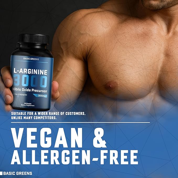L Arginine 3,150mg (90 Capsules) - L-Arginine Supplement for Men and Women with Nitric Oxide Precursor, LArginine Supplement
