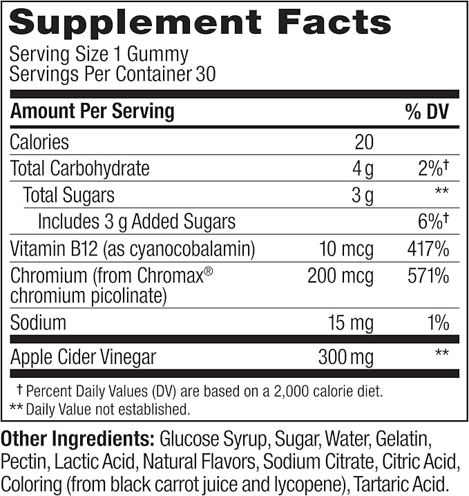 OLLY Metabolism Gummy Rings, Apple Cider Vinegar, Vitamin B12, Chromium, Energy and Digestive Health, Chewable Supplement, Apple Flavor, Twin Pack - 60 Count