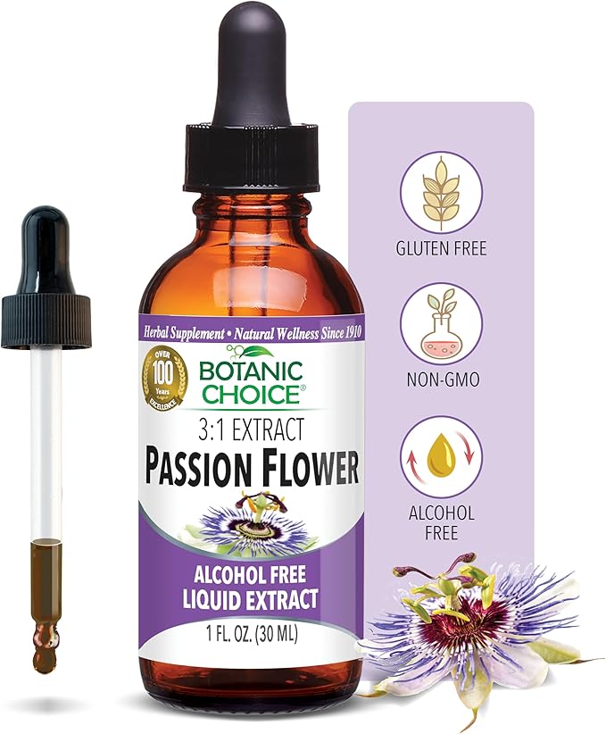 Botanic Choice Passion Flower Liquid Extract - Alcohol-Free Herbal Supplement, Traditional Support for Relaxation - 1 Fl. Oz