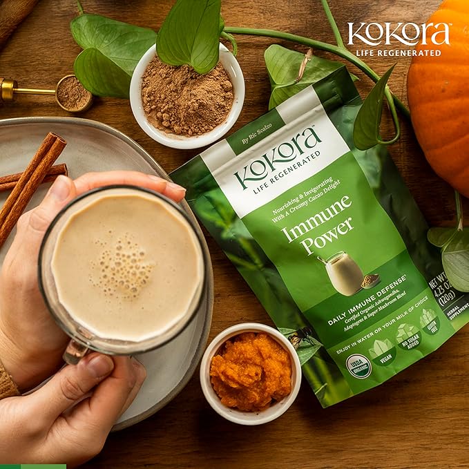 Immune Power - Organic Ashwagandha Root Powder Blend - Including Cordyceps & Reishi Mushrooms - Supports a Healthy Immune Response* - Vegan, Gluten Free, No Added Sugar - 30 Servings - 120g