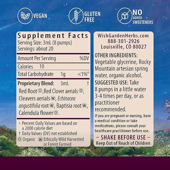 WishGarden Herbs Lymph Mover Immune Strength - Natural Herbal Lymphatic Drainage and Lymphatic Cleanse Supplement with Echinacea for Immune Support, Supports Healthy Lymphatic System Function, 2oz