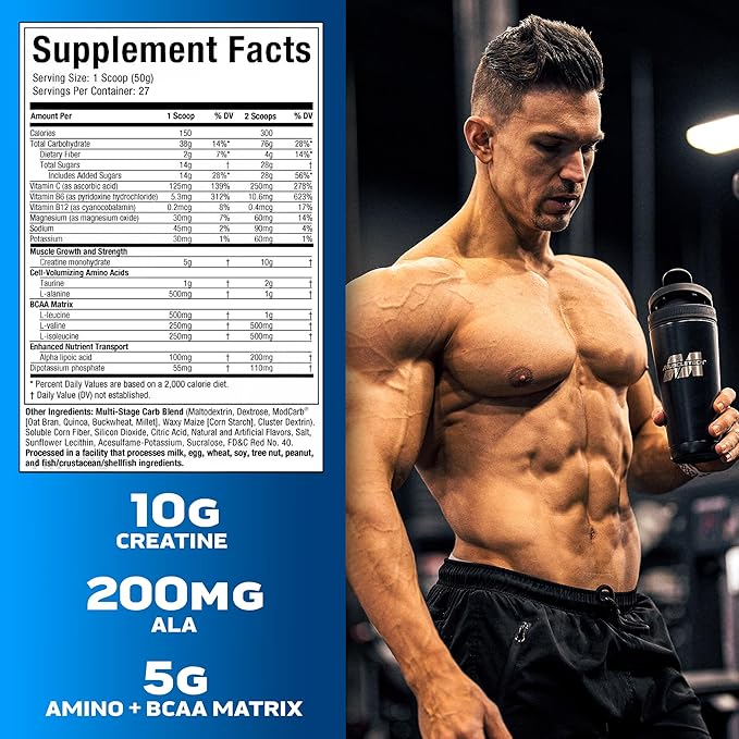 Creatine Monohydrate Powder MuscleTech Cell-Tech Creatine Post Workout Recovery Drink Muscle Builder For Men & Women Muscle Building Supplements Fruit Punch, 3 lbs (27 Serv)