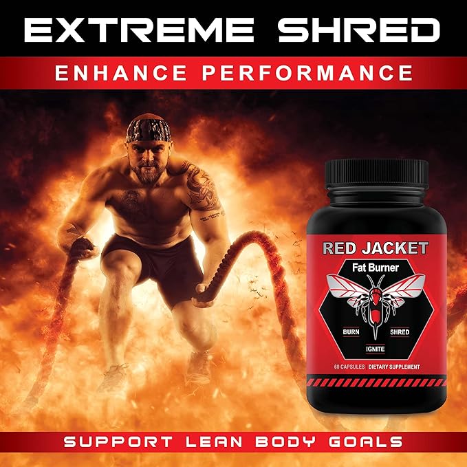Red Jacket Thermogenic Fat Burner – Advanced Weight Loss Pills for Energy Boost, Metabolism Ignite, Extreme Shred, and Focus – Ultra Potent Diet Supplement for Lean Body and Performance Power