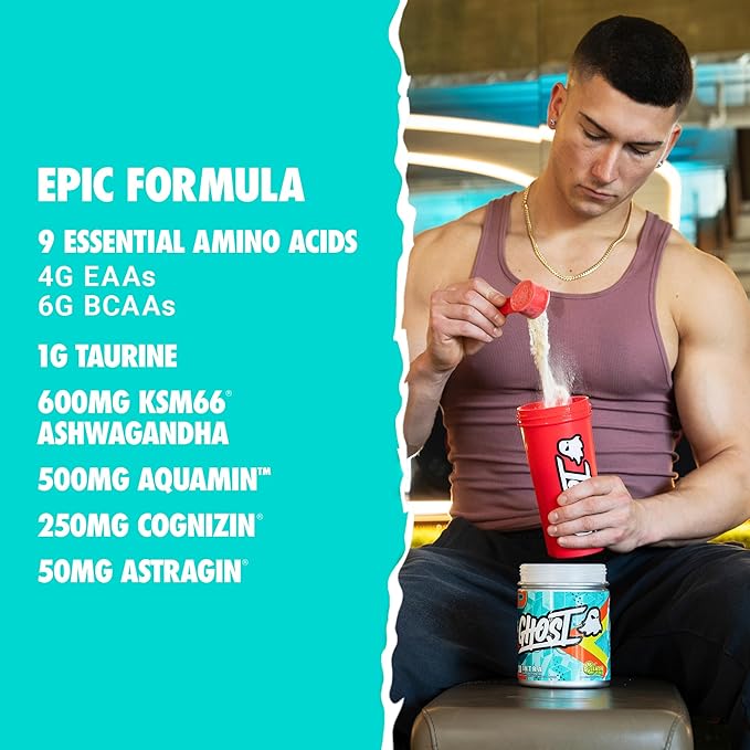 GHOST Intra Workout Powder, Lemon Lime - BCAAs, & EAAs, Nootropics & Hydration - Essential & Branch Chain Amino Acids Supports Muscle Recovery, Energy & Focus - Pre, Intra & Post Workout Powders