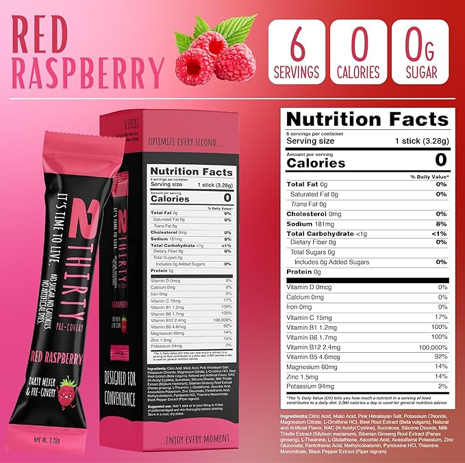 2THIRTY Electrolyte Powder – Sugar-Free Hydration, Recovery & Precovery Drink Mix with Vitamin B12, Aminos, Adaptogens & Himalayan Salt – Keto, Vegan, Zero Cal – Instant Energy, Focus & Rebalance