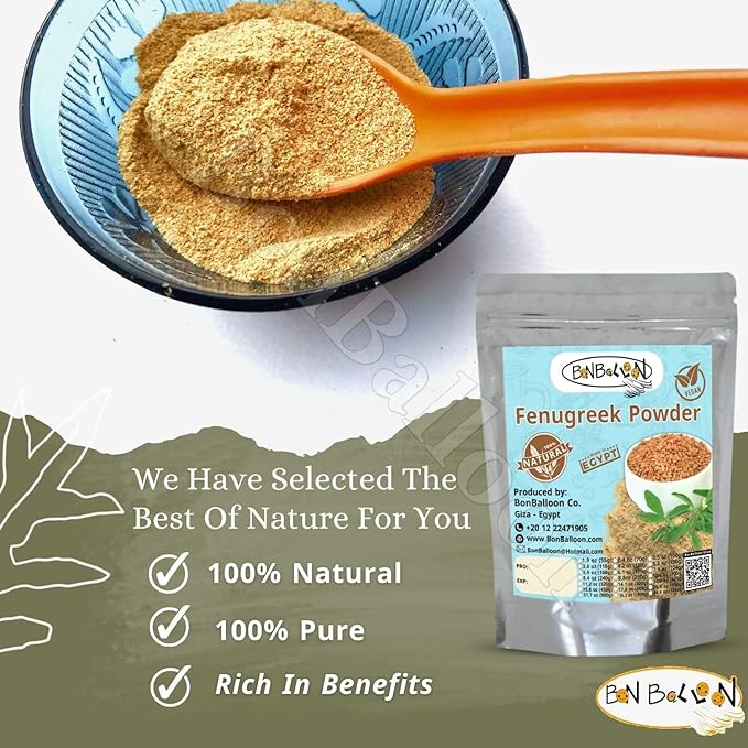 Pure & Natural Fenugreek Ground Powder Dried Natural Herbal Herb Herbs Tea Cooking Seasoning Spice Spices Trigonella Foenum Graecum Genisteae Kosher Halal (17.64 oz / 500 gm) حلبه مطحونه