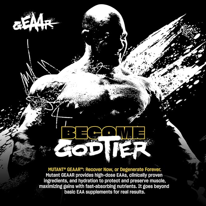 Mutant GEAAR - 9.4g of EAA Powder + Arginine, 7g BCAAs, 4g Leucine, Electrolytes, Coconut Water, 30 Servings - Blue Raspberry