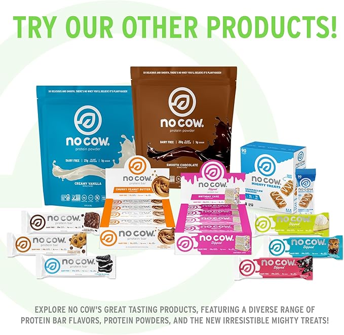 No Cow Vegan Protein Powder, Chocolate, 20g Plant Based Protein, Recyclable Bag, Dairy Free, Soy Free, No Sugar Added, Keto Friendly, Gluten Free, Naturally Sweetened, Non GMO, Kosher, 1.74 Pound