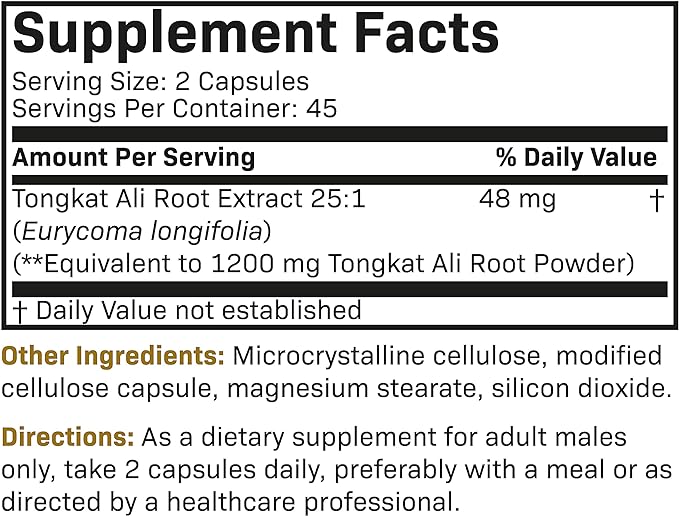 Futurebiotics Longjack Tongkat Ali Extra Strength Energy & Stamina Support - Non-GMO, 90 Vegetarian Capsules