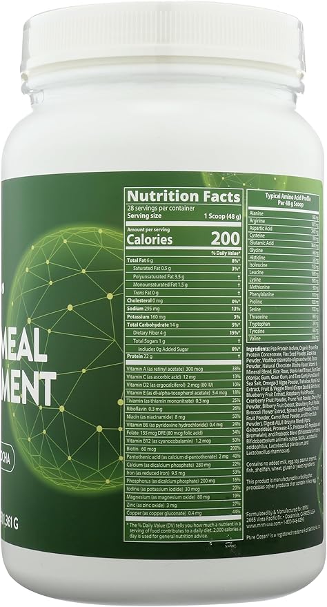 MRM Nutrition Veggie Meal Replacement Protein | Chocolate Mocha Flavored | 22g Complete Plant Based Protein | Meal on-The-go | Mediate Hunger | Balanced macronutrient Formula | 28 Servings