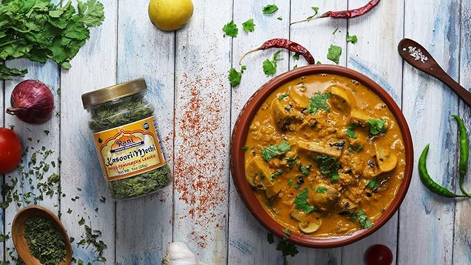 Rani Fenugreek Leaves Dried (Kasoori Methi) 1oz (28g) PET Jar ~ All Natural | Vegan | Gluten Friendly | NON-GMO | Kosher | Indian Origin
