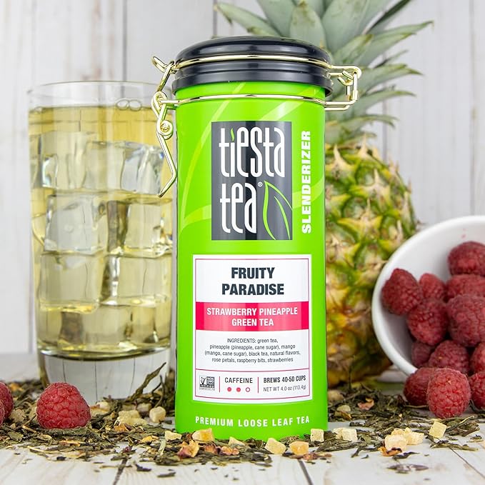 Tiesta Tea - Tea Tin Assorted Blends Loose Leaf Father’s Day Tea Gift Set Sampler | High to No Caffeine | Hot & Iced Ready | Passion Berry Jolt, Fruity Paradise, Lavender Chamomile Blends | 3 Tins