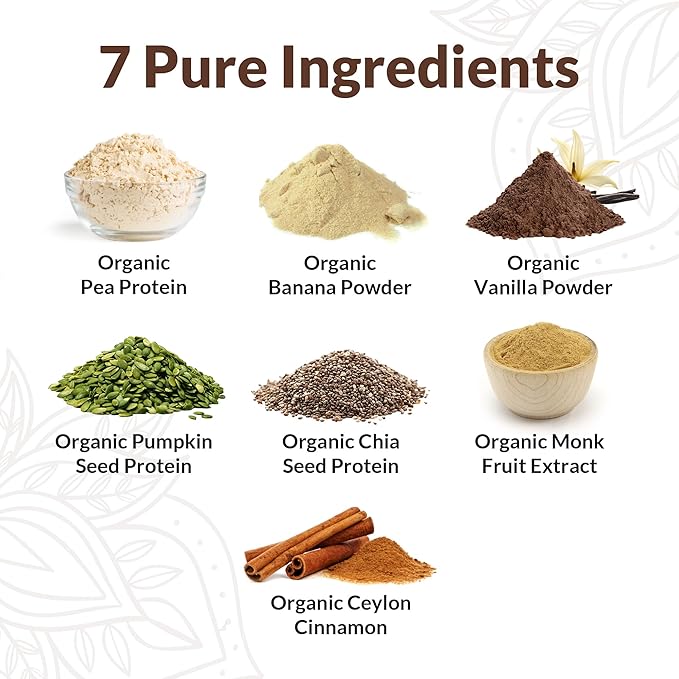 Vegan Protein Powder Sample Pack – Organic Plant-Based Protein, 20g per Serving – Gluten-Free, Non-GMO, Dairy-Free – Banana Cinnamon Flavor – Great for Shakes & Smoothies – 24 Pack