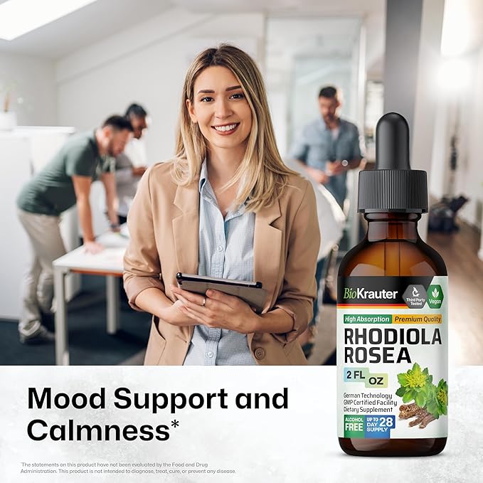 BIO KRAUTER Ashwagandha Tincture 2 Fl. Oz. & Rhodiola Rosea Tincture 2 Fl. Oz.