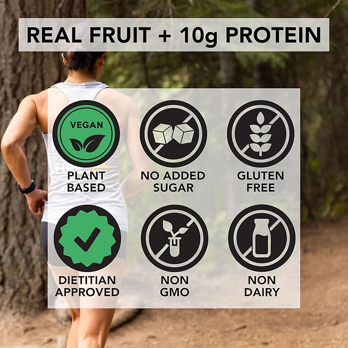 Fuel for Fire VEGAN Protein Smoothie Squeeze Pouch - Berry Acai (24-Pack) | Healthy Snack & Recovery | No Sugar Added, Dietitian Approved | Plant Based Functional Fruit Smoothies (4.5oz pouches)