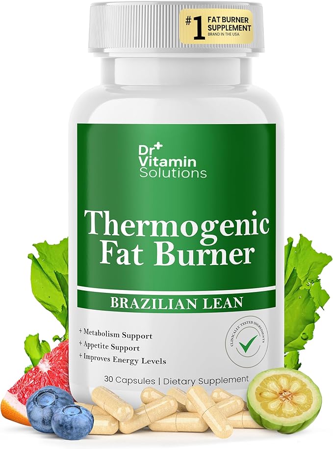 DR VITAMIN SOLUTIONS Thermogenic Fat Burner for Women and Men - Appetite Suppressant for Weight Loss - Includes Green Tea Extracts for Bloat Relief - Metabolism Booster - 30 Weight Loss Pills