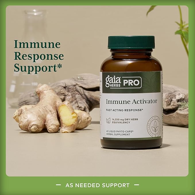 Gaia Herbs Pro Immune Activator - Immune Support Supplement - Features Echinacea, Ginger Root, Elderberry & Andrographis - Vegan, Dairy-Free & Gluten-Free - 40 Liquid Phyto-Caps (20 Servings)