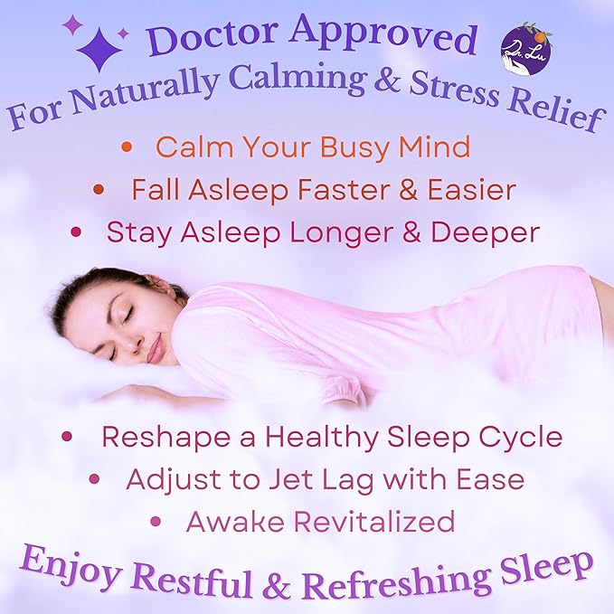 Dr. Lu’s Happy Sleep Tea | 100% Natural Calming Tea for Stress Relief | Bedtime Tea for Fast, Deep, Restful Sleep | Handcrafted Sleepy Tea with Chamomile, Lavender, Lemon Balm & 8 More Relaxing Herbs