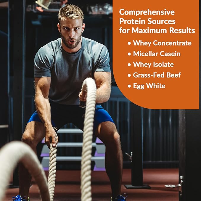 Granite Nutrition Protein Powder - Premium 5-Source Blend (Whey, Casein, Egg, Grass-Fed Beef) for Lean Muscle and Recovery - Salted Caramel Flavor, 30 Servings