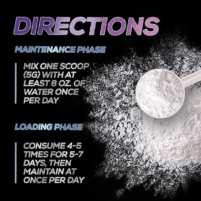 Creatine Nutritional Powder Supplements 5000mg (5g) - Pure Micronized Creatine Monohydrate Unflavored, Keto Friendly - Creatine Supports Muscle Growth & Strength, Vegan, Gluten-Free - 60 Servings