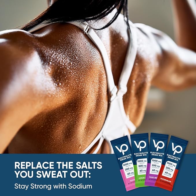 Venture Pal High Sodium Sugar-Free Electrolyte Powder Packets - Hydration Packets with Sodium, Potassium & Magnesium | Zero Calories | Vegan, Keto, and Paleo Friendly | 16 Sticks