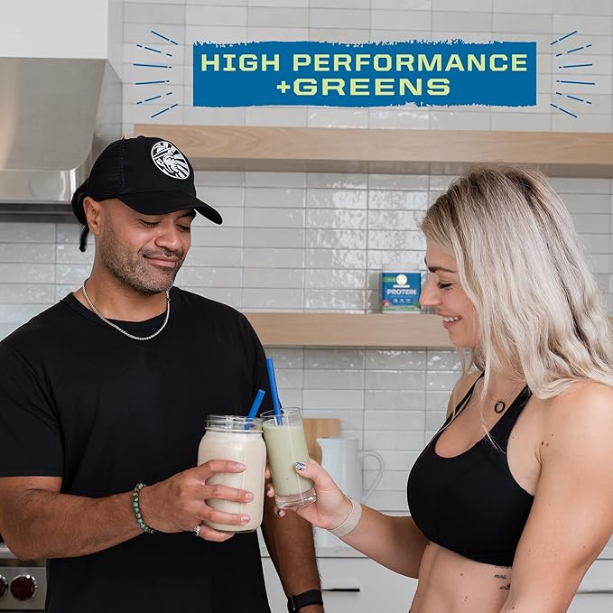 Organic Protein Greens Superfood Powder | Vegan Plant-Based Organic Protein Powder Chocolate Flavored with BCAA Amino Acids & Superfood Blend | Non-GMO Soy Dairy & Gluten Free (Chocolate, 30 Servings)