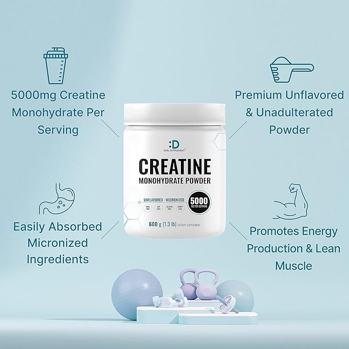 Instant Creatine Monohydrate Powder 120 Servings - 5000mg(5g) Per Serving | Unflavored Micronized Creatine | Improve Performance & PreWorkout Recovery | Vegan, Keto | Non-GMO, No Filler